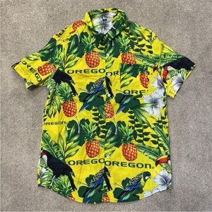 University Of Oregon Short Sleeve Button Down Hawaiian Shirt Size M